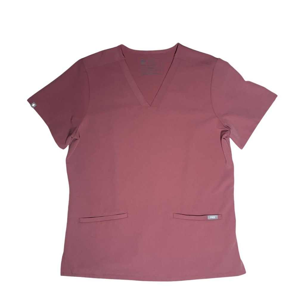 FIGS Casma Mauve Three-Pocket Scrub Top Womens Size Medium